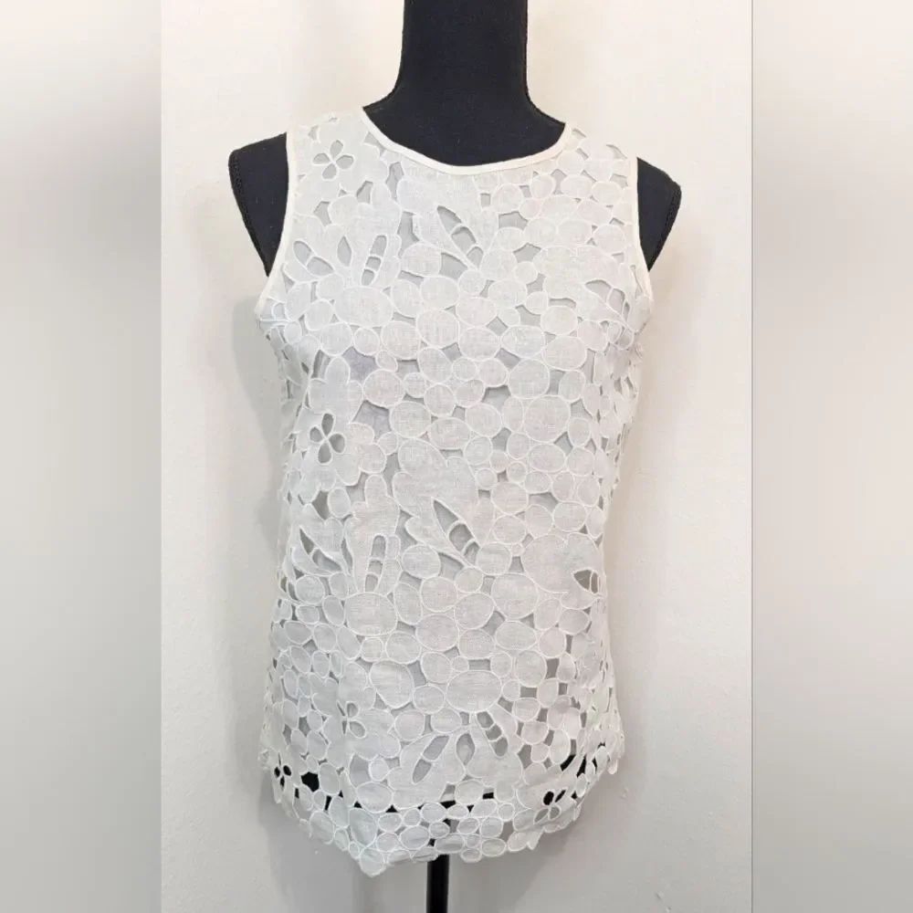 Theory Floral Minimalist Linen Elevated Chic Quiet Luxury Garden Top P / XS